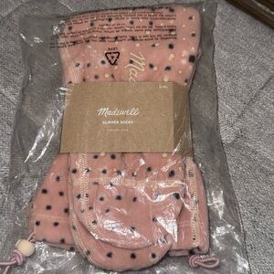 NWT, Madewell long pink slipper socks/ booties
